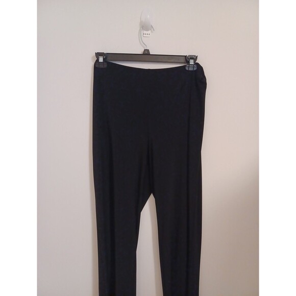 Black Palazzo Dress Pants Womens 16 Pull On Elastic Waist Wide Flare Leg Stretch - Picture 2 of 8